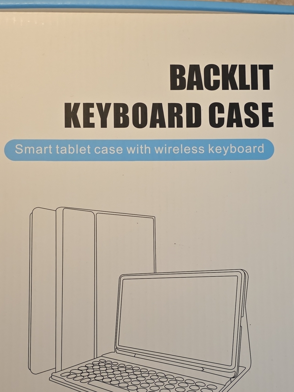 Backlit Wireless Keyboard Case for Tablet - Black